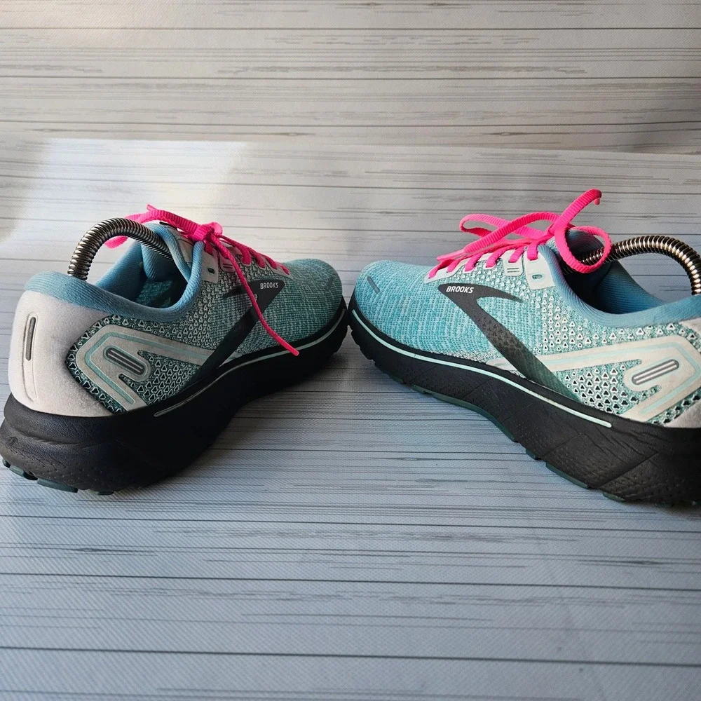 Brooks Ghost 14 Running Shoes Womens 9 Blue Pink Athletic Sneakers 1203561B141